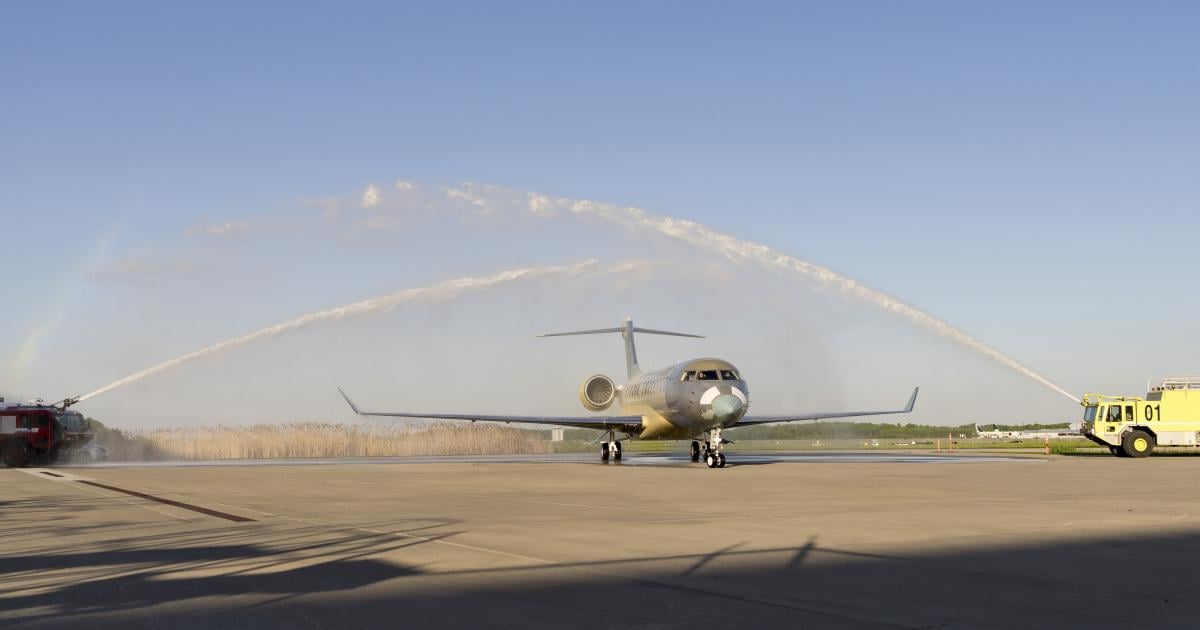 Bombardier Global 8000 first production aircraft completes successful inaugural flight