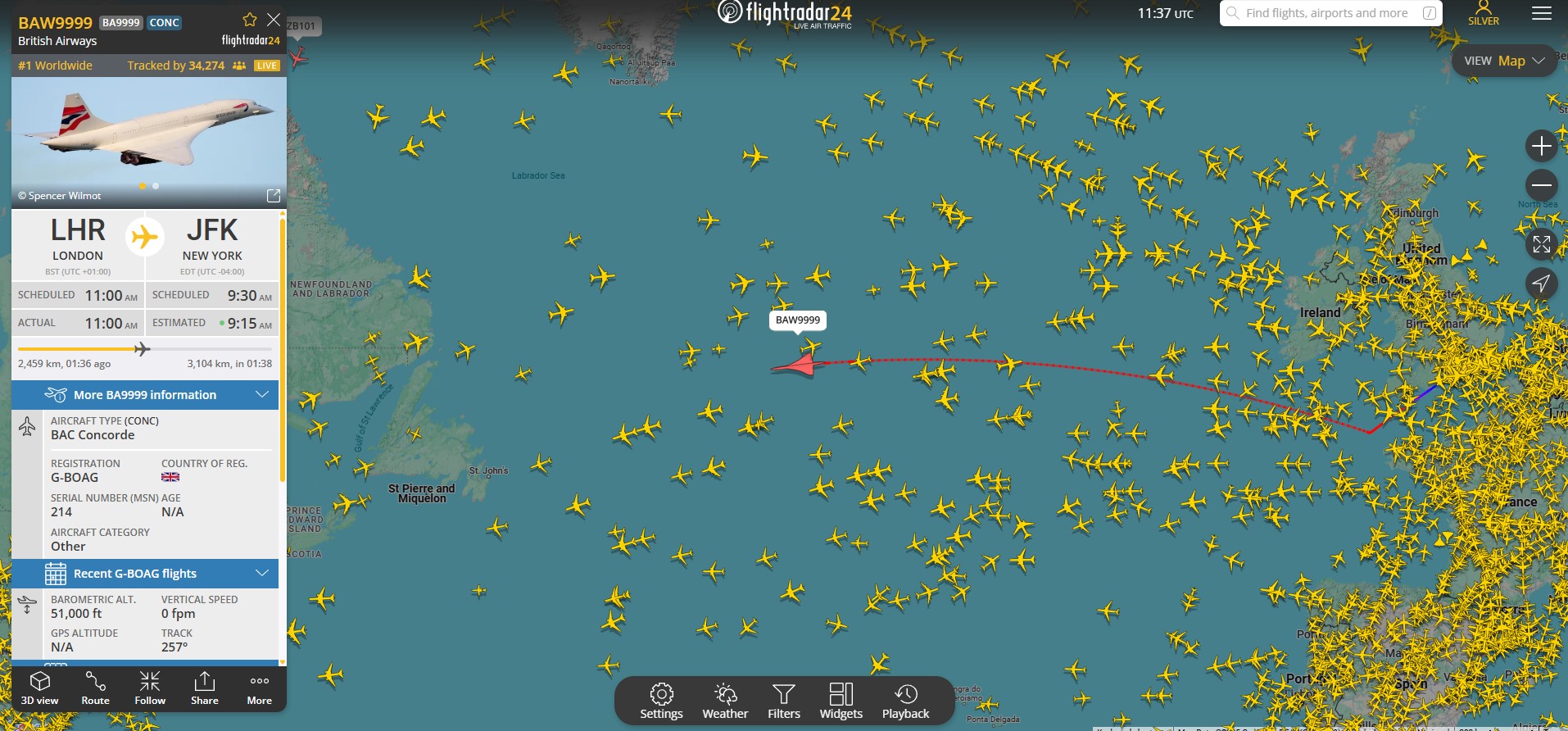 Opmerkelijke vluchten waargenomen op Flightradar24 1